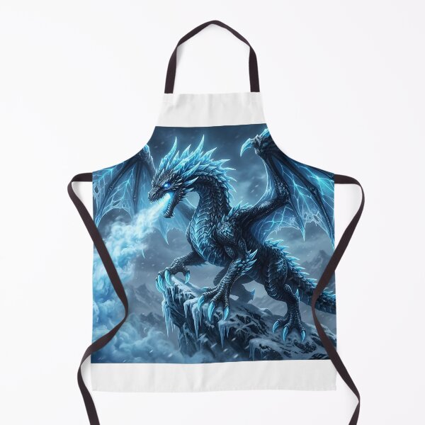 Item preview, Epic Ice Dragon Fantasy Art | Frost Dragon Breathing Frozen Mist | Winter Dragon Illustration designed and sold by DragonSerpent Ink.