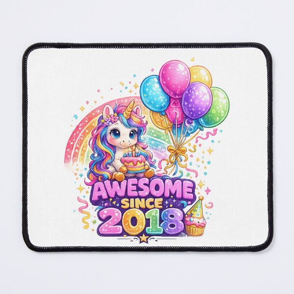 Item preview, 8 Years Old Awesome Since 2018 Unicorn 8th Birthday designed and sold by QuiteOrbit.