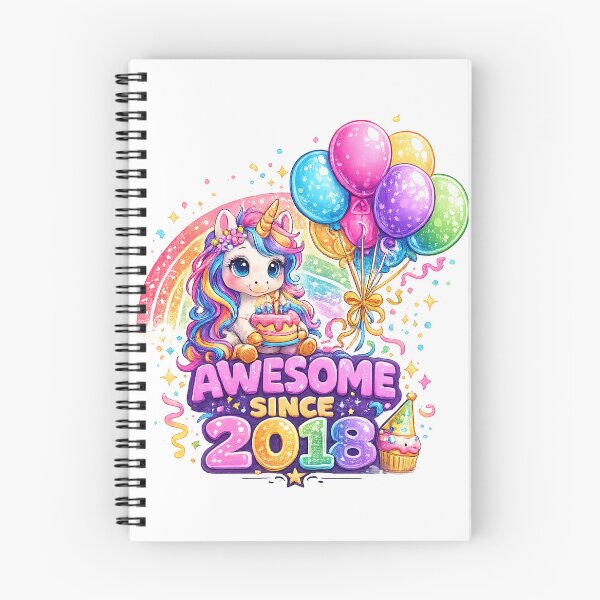 Item preview, 8 Years Old Awesome Since 2018 Unicorn 8th Birthday designed and sold by QuiteOrbit.