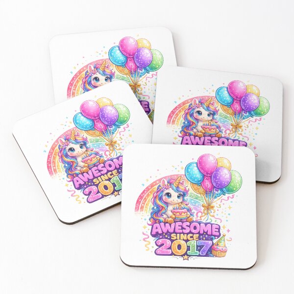 Item preview, 9 Years Old Awesome Since 2017 Unicorn 9th Birthday designed and sold by QuiteOrbit.