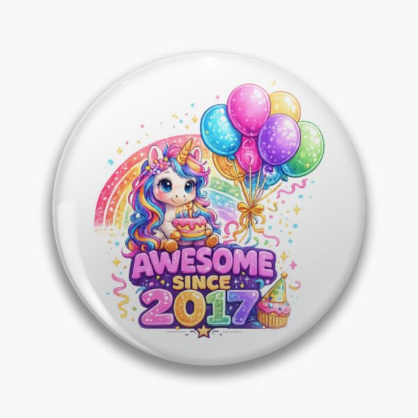 Item preview, 9 Years Old Awesome Since 2017 Unicorn 9th Birthday designed and sold by QuiteOrbit.