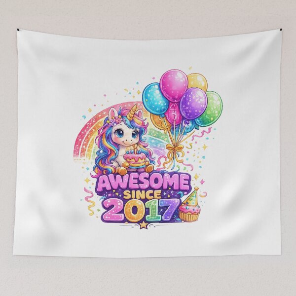 Item preview, 9 Years Old Awesome Since 2017 Unicorn 9th Birthday designed and sold by QuiteOrbit.