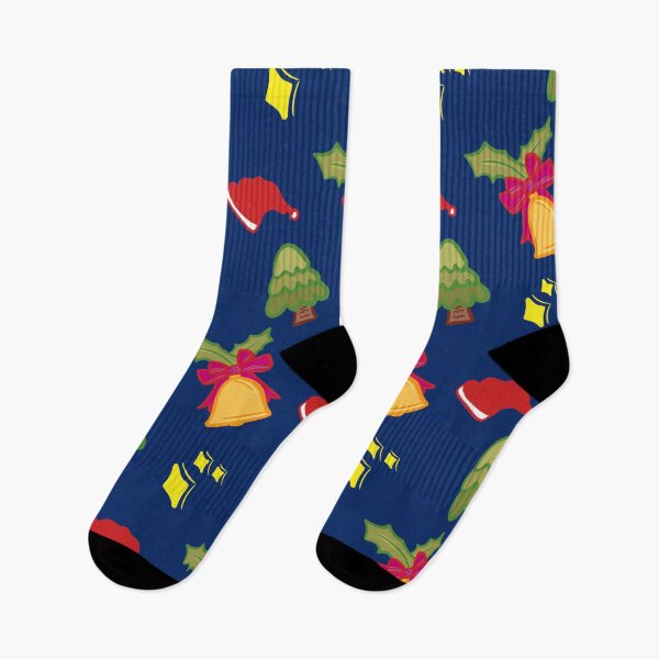 Item preview, Retro Doodle Christmas Pattern on Dark Blue designed and sold by Aumpuk.