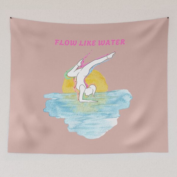 Item preview, Flow Like Water | Watercolor Yoga Illustration | Mindful Living Art designed and sold by OlgaLuna_design.