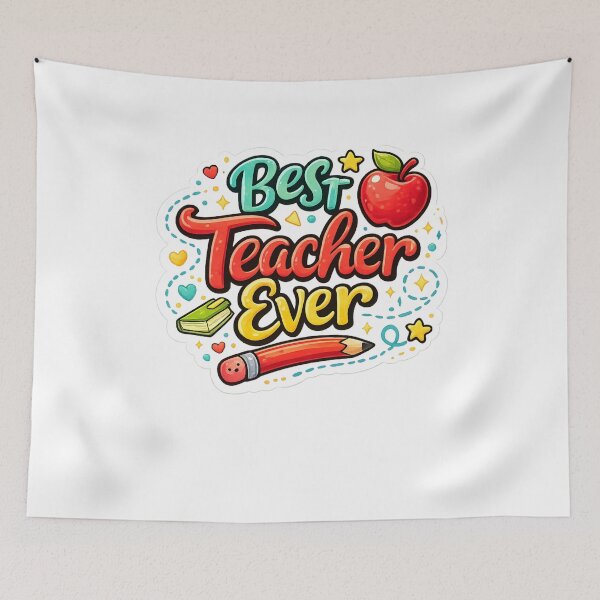 Item preview, Best Teacher Ever Cute Teacher Appreciation Gift  Colorful School Vinyl Decal designed and sold by MR4me.
