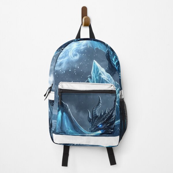 Item preview, Ice Dragon Under the Moon – Epic Frozen Fantasy Dragon Art designed and sold by DragonSerpent Ink.