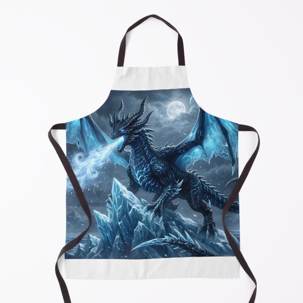 Item preview, Ice Dragon Under the Moon – Epic Frozen Fantasy Dragon Art designed and sold by DragonSerpent Ink.