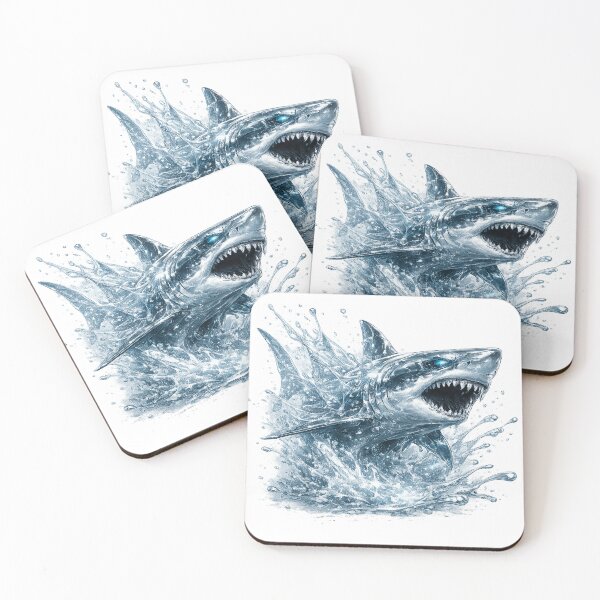 Item preview, Mercury Shark | Arctic Blue Liquid Metal Art designed and sold by rigelcreation.
