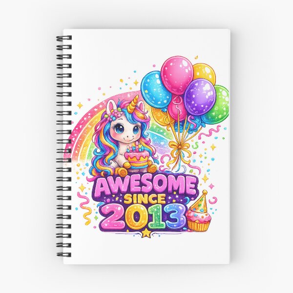 Item preview, 13 Years Old Awesome Since 2013 Unicorn 13rd Birthday designed and sold by QuiteOrbit.