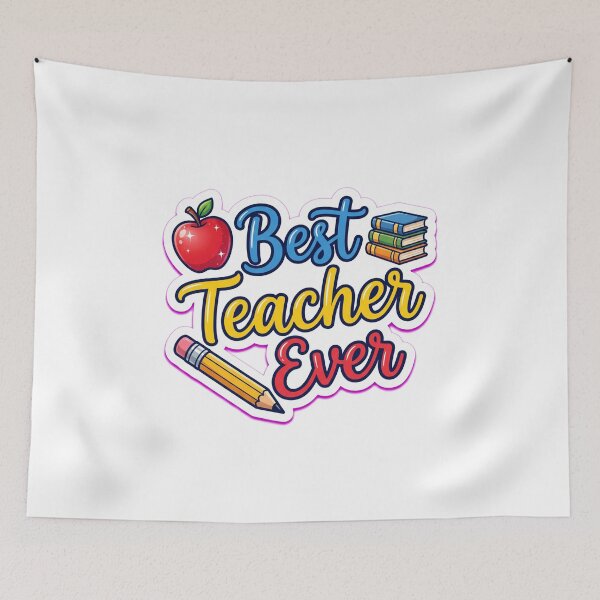 Item preview, Best Teacher Ever Cute Teacher Appreciation Gift | Colorful School Vinyl Decal designed and sold by MR4me.