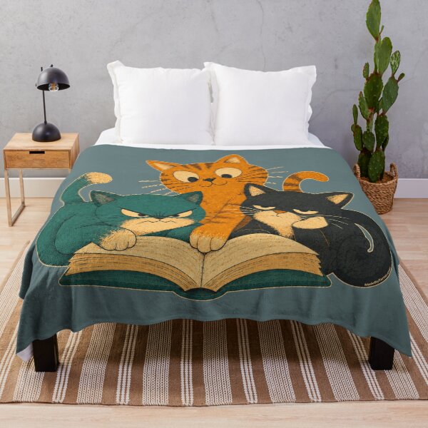 Item preview, Happy, Grumpy and Whateva Cats Reading a Book | Funny Cat Lover Design designed and sold by Made by Tamar.