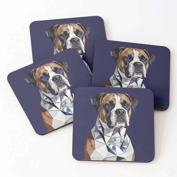 Item preview, Geometric Boxer Dog Portrait – Modern Low Poly Canine Art with Crystal Prism Design designed and sold by KiraChie.