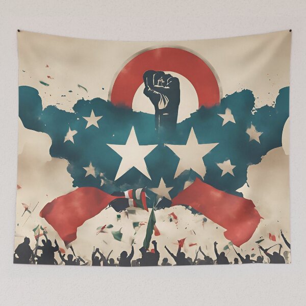 Item preview, Vintage Patriotic Crowd and Stars Grunge Art designed and sold by Aumpuk.