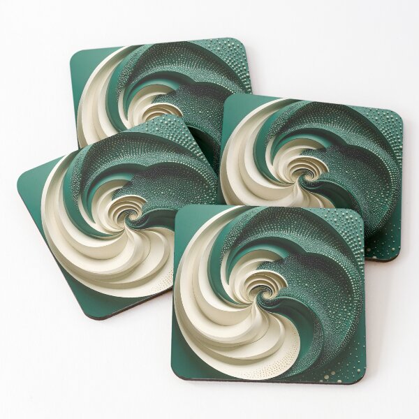 Item preview, Green and White Intricate Spiral Design designed and sold by Vicky Brago-Mitchell®.