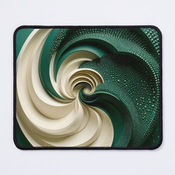Item preview, Green and White Intricate Spiral Design designed and sold by Vicky Brago-Mitchell®.