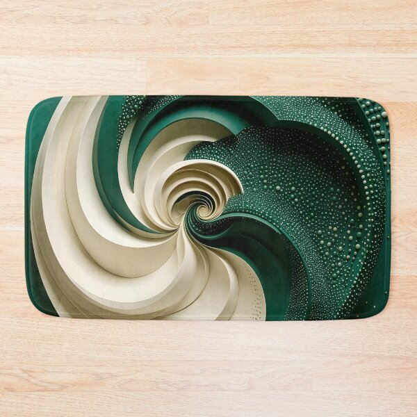 Item preview, Green and White Intricate Spiral Design designed and sold by Vicky Brago-Mitchell®.
