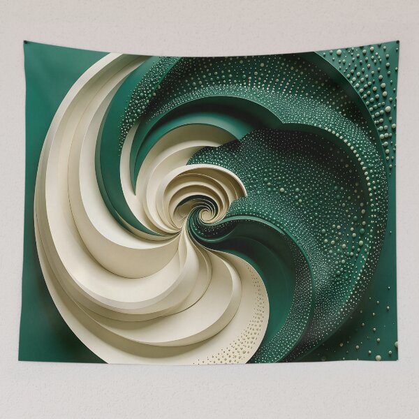 Item preview, Green and White Intricate Spiral Design designed and sold by Vicky Brago-Mitchell®.