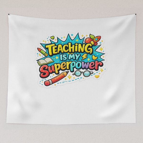 Item preview, Teaching Is My Superpower Cute Teacher Gift  Funny Classroom Vinyl Decal designed and sold by MR4me.