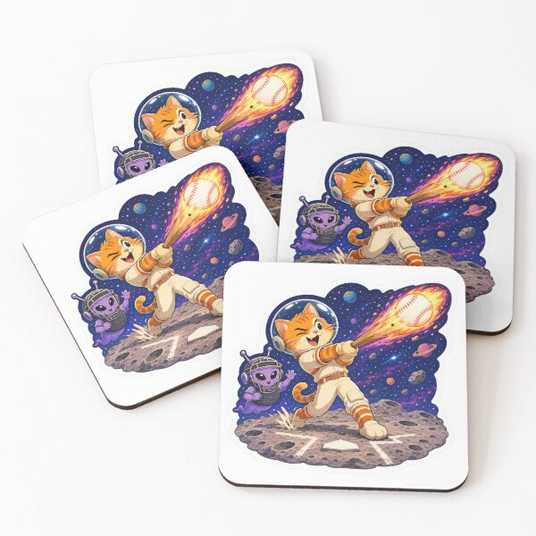 Item preview, Space Cat Alien Baseball Sticker designed and sold by Grafititee.