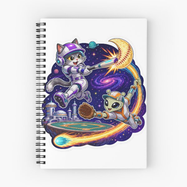 Item preview, Space Cat Alien Baseball Sticker designed and sold by Grafititee.