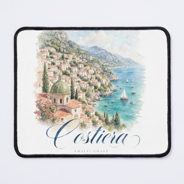 Item preview, Costiera Amalfi Coast Italy Watercolor | Mediterranean Coastal Village Travel Art designed and sold by Magnitarido.