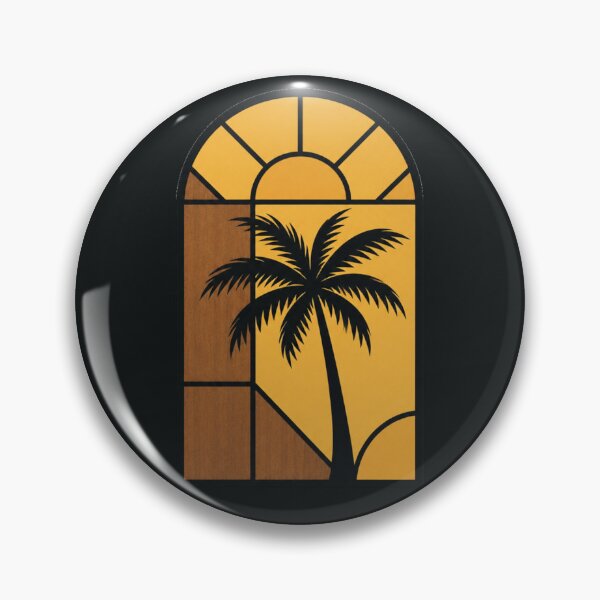 Item preview, Minimalist palm tree in amber stained glass window designed and sold by LaJacke.