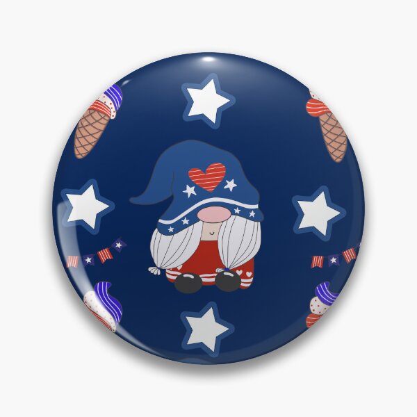 Item preview, Happy Independence Day Summer Gnome Doodle on Navy designed and sold by Aumpuk.
