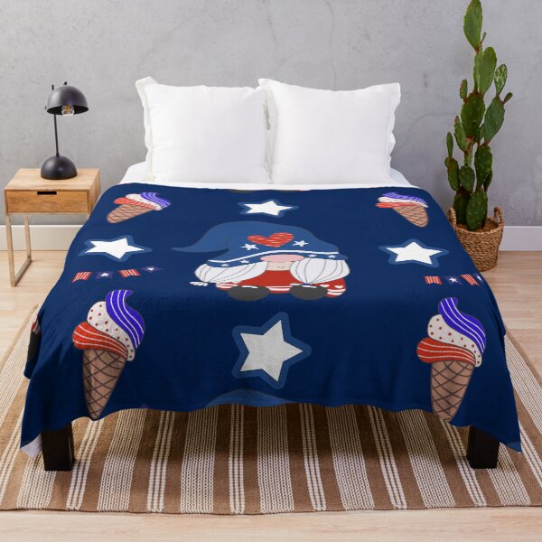Item preview, Happy Independence Day Summer Gnome Doodle on Navy designed and sold by Aumpuk.