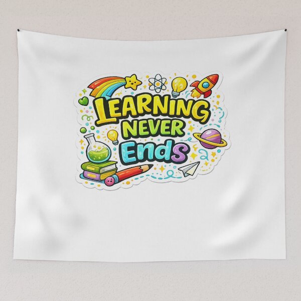 Item preview, Learning Never Ends Inspirational Education Quote  Cute School Vinyl Decal designed and sold by MR4me.