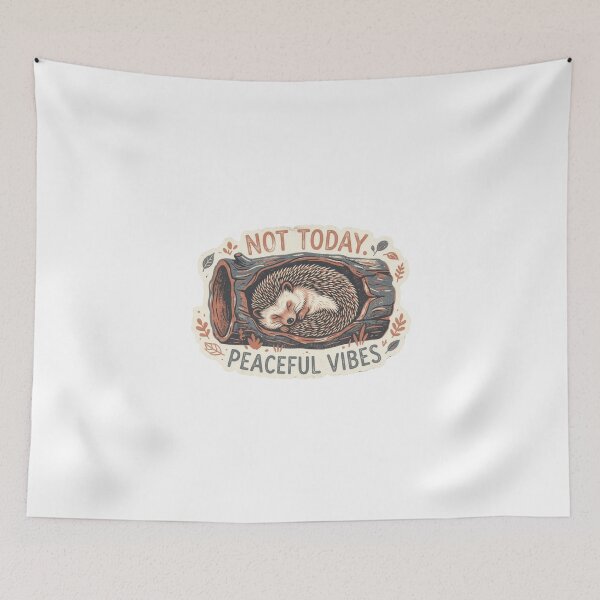 Item preview, Not Today Hedgehog - Sleeping in Hollow Log designed and sold by Mr. Pawsome.