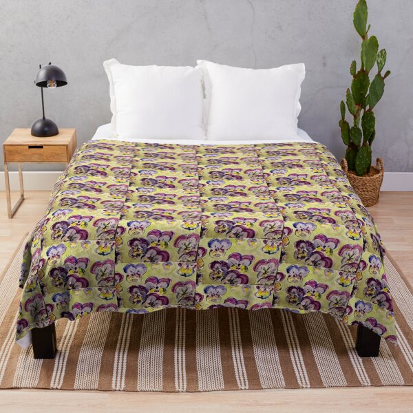 Item preview, Purple Pansy Watercolor Floral Pattern Painting designed and sold by The Mad Catter Studio.