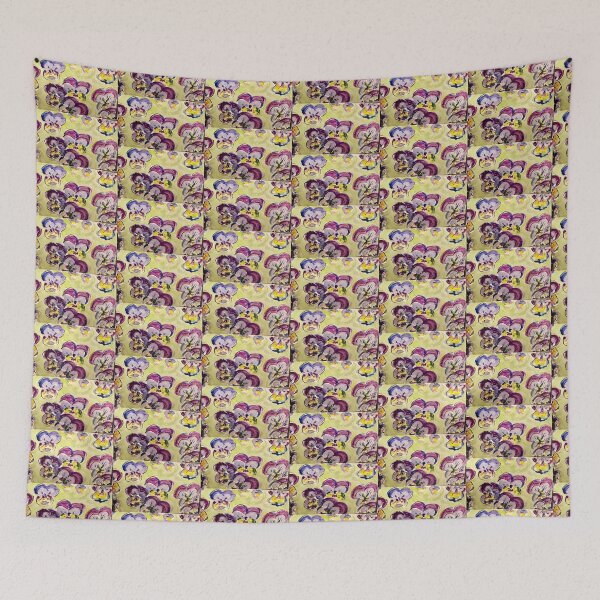 Item preview, Purple Pansy Watercolor Floral Pattern Painting designed and sold by The Mad Catter Studio.