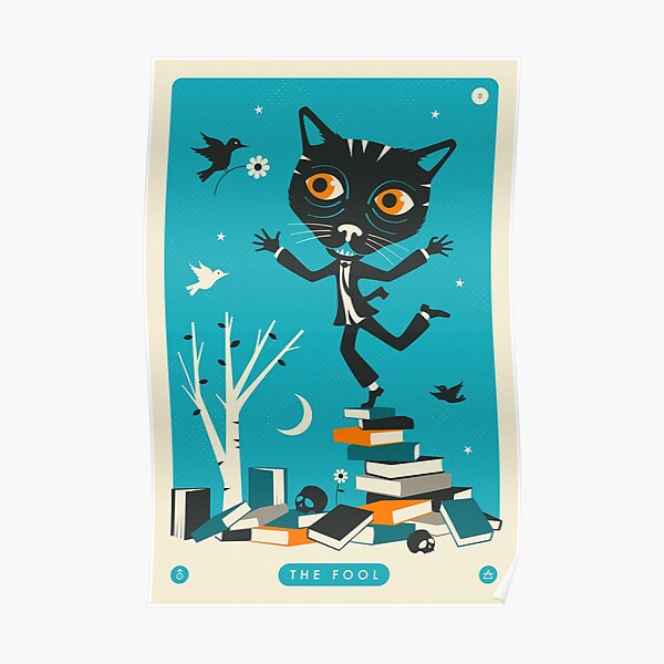 The Magician Cat Meme Tarot Art Print Poster, sad cat meme, tarot cat ...