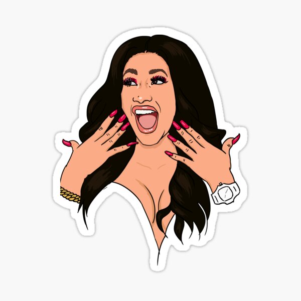 Cardi B Sticker By Samkstephens Redbubble