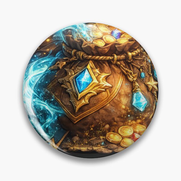 Item preview, Magical treasure pouch with golden coins and gemstones designed and sold by No-No-Name.