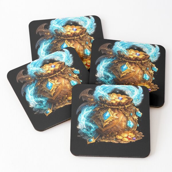 Item preview, Magical treasure pouch with golden coins and gemstones designed and sold by No-No-Name.