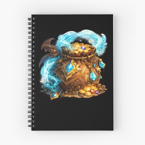 Item preview, Magical treasure pouch with golden coins and gemstones designed and sold by No-No-Name.