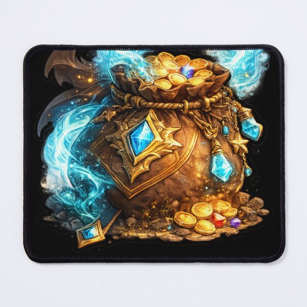 Item preview, Magical treasure pouch with golden coins and gemstones designed and sold by No-No-Name.