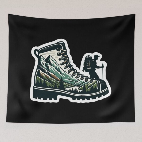 Item preview, Mountain Hiking Boot – Vintage Outdoor Adventure & Backpacking Design designed and sold by Palette & Hue.