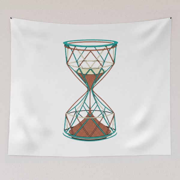 Item preview, Geometric Hourglass Line Art - Retro Lattice Design designed and sold by Dzblack.