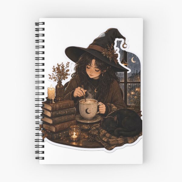 Item preview, Cozy Dark Academia Coffee Shop Witch Potion Latte Rainy Window Spell Book Emblem designed and sold by StickyGuys.