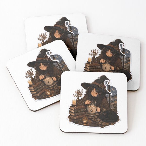 Item preview, Cozy Dark Academia Coffee Shop Witch Potion Latte Rainy Window Spell Book Emblem designed and sold by StickyGuys.