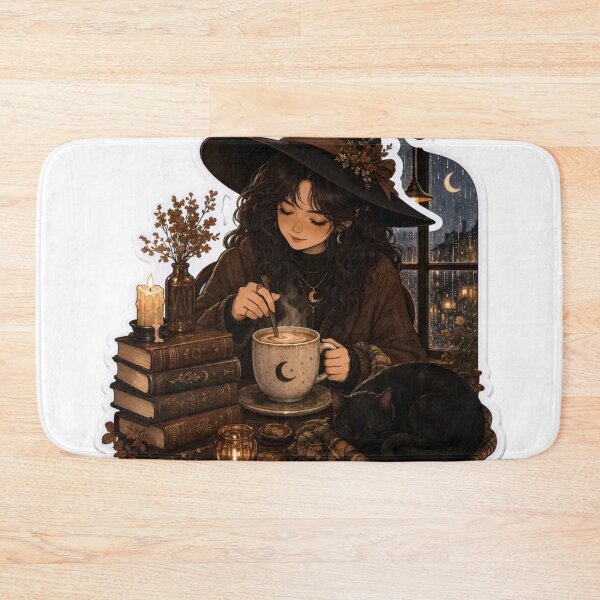 Item preview, Cozy Dark Academia Coffee Shop Witch Potion Latte Rainy Window Spell Book Emblem designed and sold by StickyGuys.