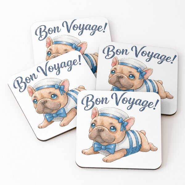 Item preview, Cute French Bulldog Sailor "Bon Voyage!" Sticker & Gift designed and sold by ArtisticDesignsbyLinda.