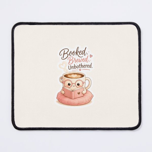 Item preview, Booked. Brewed. Unbothered. | Cute Coffee Mug Reading Book Sticker | Cozy Book Lover Kawaii Aesthetic designed and sold by MUSA'S.
