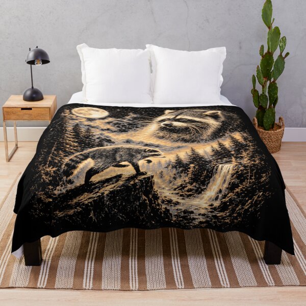 Item preview, Raccoon Wildlife Night Moon Forest Nature Lover designed and sold by Hugosploosh.
