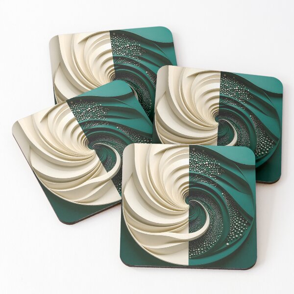 Item preview, Green and White Intricate Spiral Design designed and sold by Vicky Brago-Mitchell®.