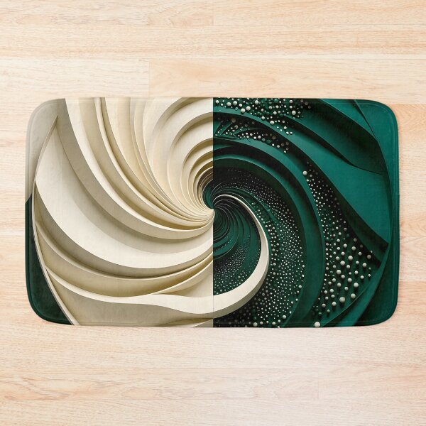 Item preview, Green and White Intricate Spiral Design designed and sold by Vicky Brago-Mitchell®.