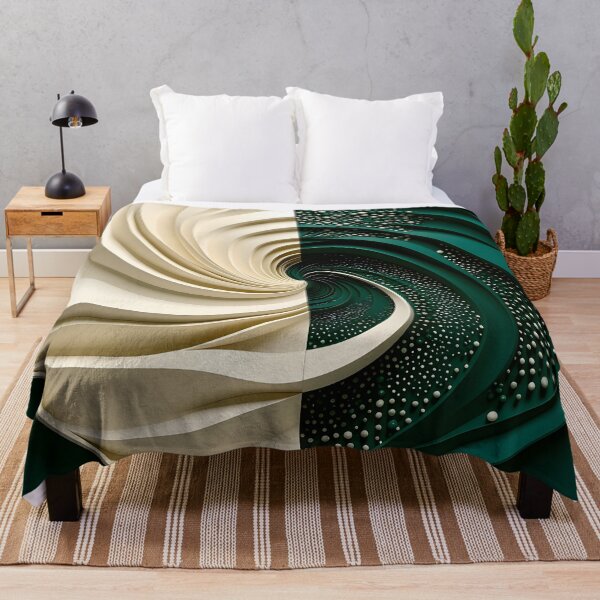 Item preview, Green and White Intricate Spiral Design designed and sold by Vicky Brago-Mitchell®.