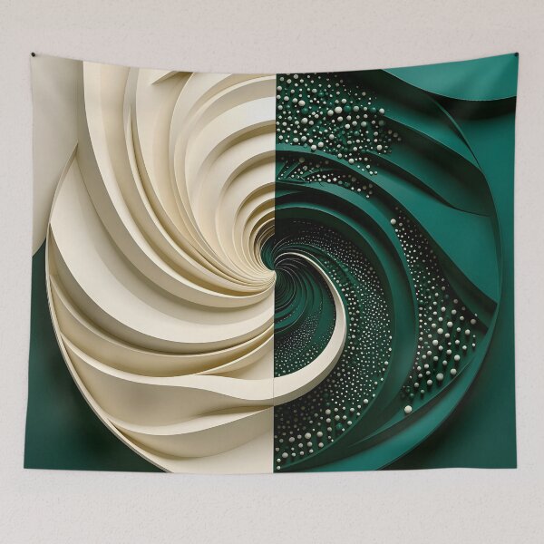 Item preview, Green and White Intricate Spiral Design designed and sold by Vicky Brago-Mitchell®.